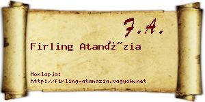 Firling Atanázia névjegykártya
